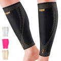 Copper Calf Compression Sleeves for Men & Women - Premium High Stretch Graduated Compression with Anti-Slip Grip |
