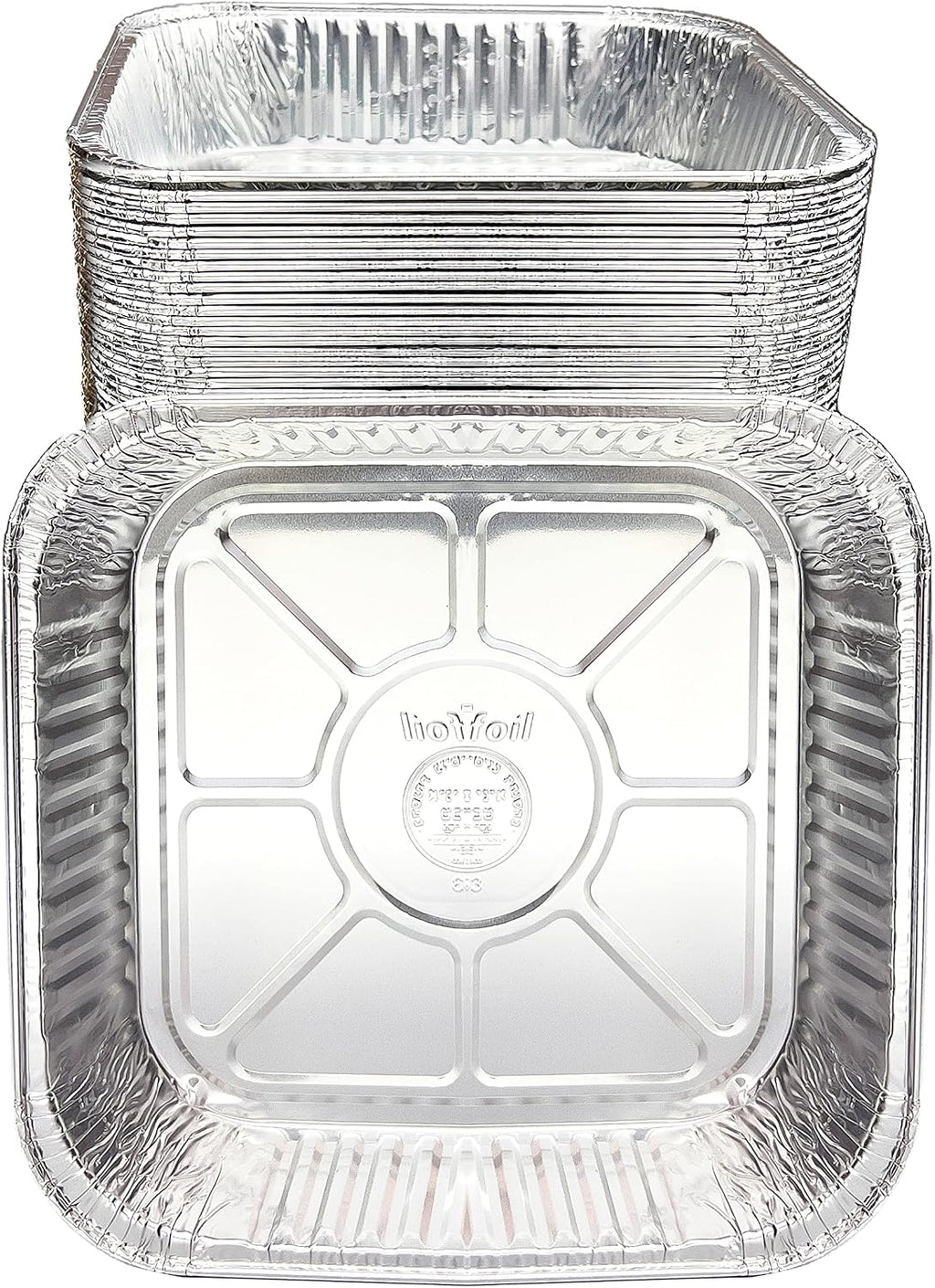 Aluminum Foil Pans Disposable - Square Baking Pan - 8x8 Steam Table Pans - Pack of 30