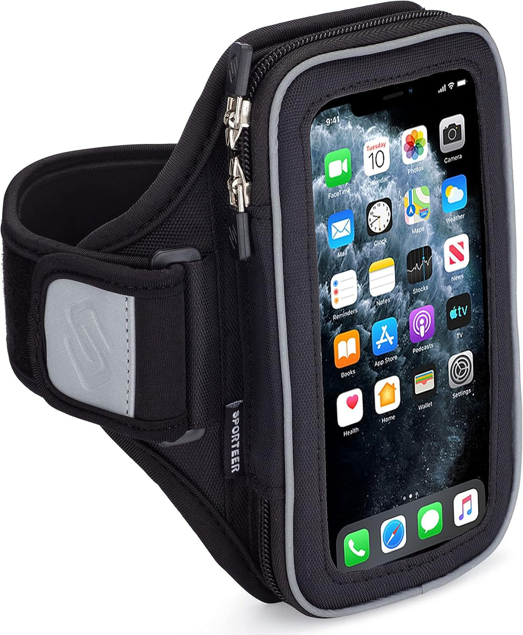 Entropy E8 Padded Running Armband Phone Holder, Fits Cases, M/L | Fits iPhone 17/16/15 Pro Max & Plus, Galaxy