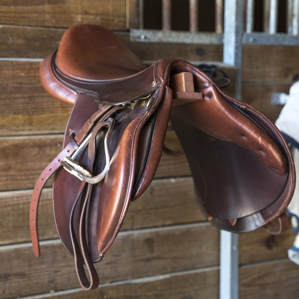Portable Wooden Saddle Rack Wall Mount, Saddle Holder, Space-Saving Solution for English & Western Saddles, Folding