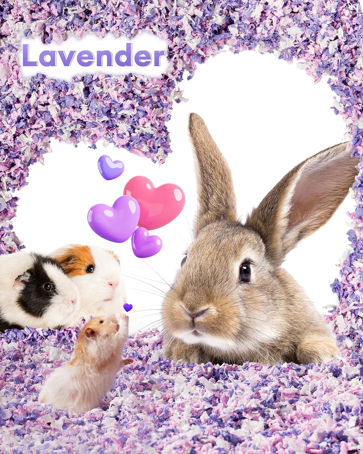Hamster Bedding 15L, 99% Dust-Free Paper Bedding, Lavender | FSC-Certified Paper Bedding, Compactly Packed to Expand