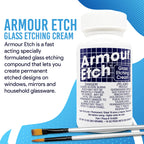 Armour Etch 10 oz Glass Etching Cream Bundle with Moshify Brushes