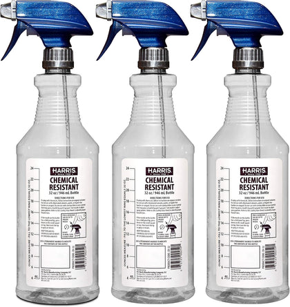 Chemically Resistant Professional Empty Spray Bottles, 32oz (3-Pack)