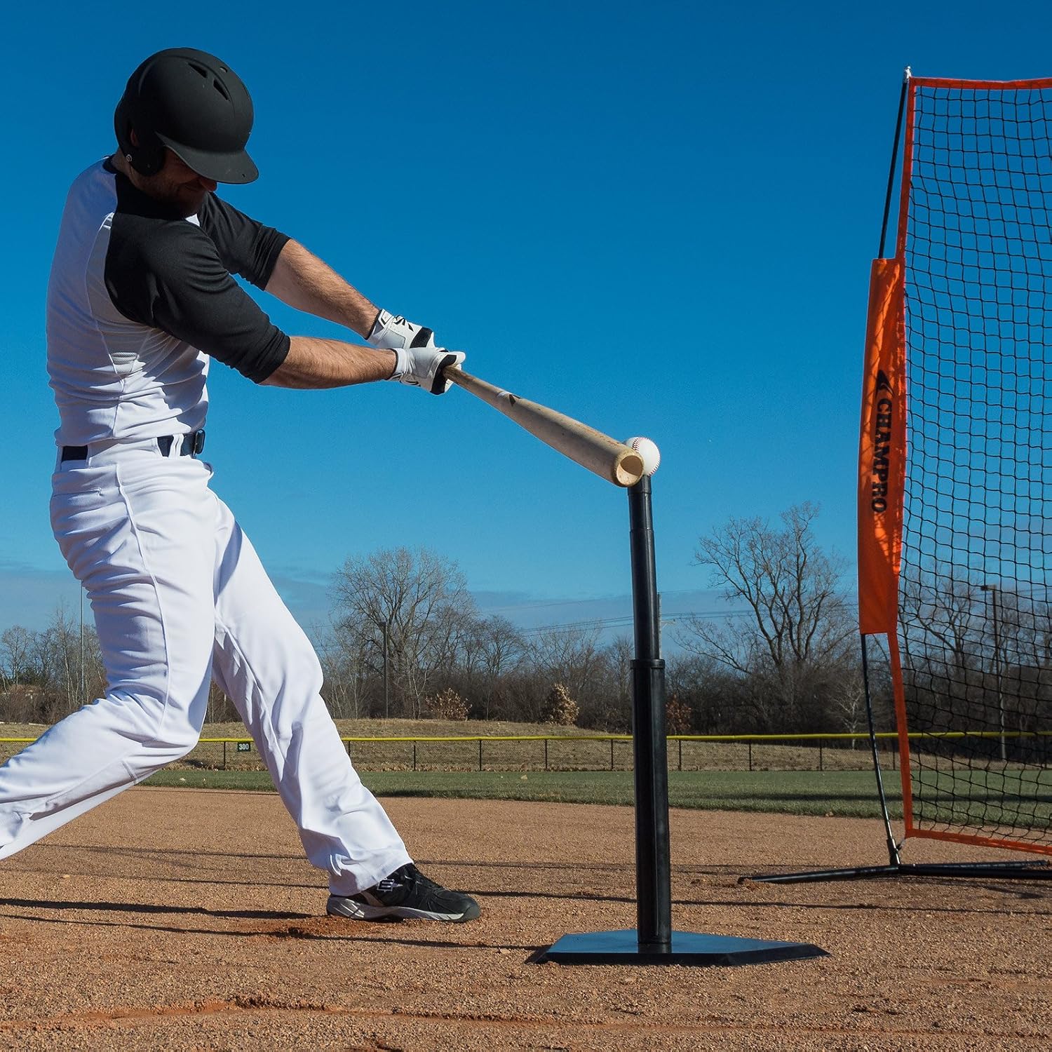 Heavy Duty Reinforced Rubber Batting Tee for All Ages with Adjustable Height, Baseball and Softball Training