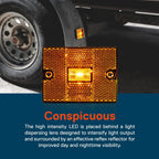 TRUE MODS 2pc 2x3 3x2 Amber Rectangle LED Trailer Side Marker Light for RV