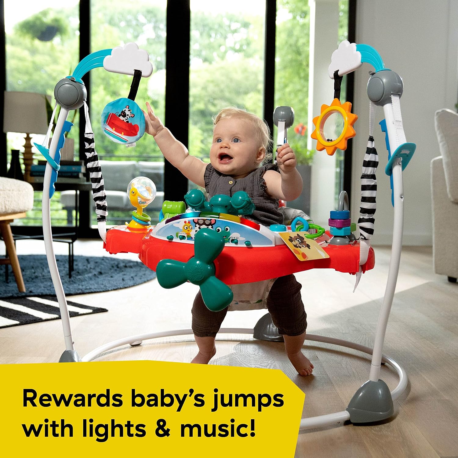 Ocean Explorers Airplane Adventure 2-in-1 Interactive Baby Jumper Activity Center with Lights Ages 6 Months +, Max