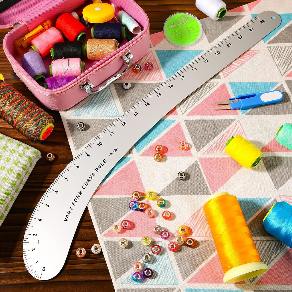 French Curve Square Ruler Solid Aluminum Vary Form French Curve Hip Measuring Ruler for Making Crafts Sewing Design