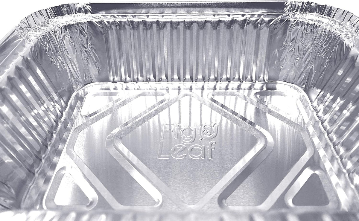 (120 Pack) Premium 1.5-LB Takeout Pans with Lids l Medium 7" x 5" x 2" l Heavy Duty Disposable Aluminum Foil for