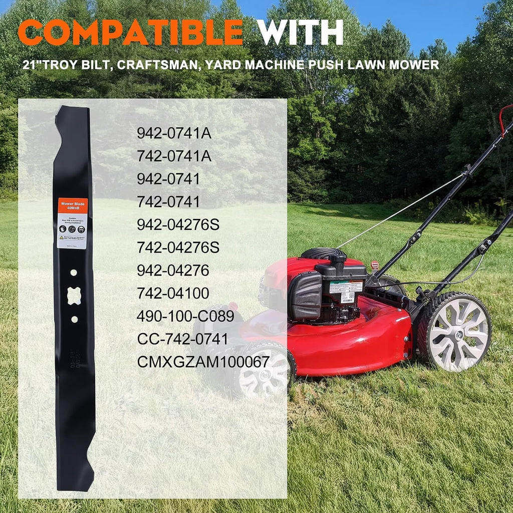 Hipa 942-0741A 21 inch Lawn Mower Mulching Blade for Troy Bilt Craftsman