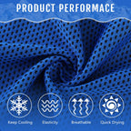 30 Pack Cooling Towels 40"x12", Dark Blue