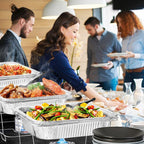 Disposable Chafing Dish Buffet Set, Food Warmers for Parties, Complete 39 Pcs of Chafing Servers with Covers