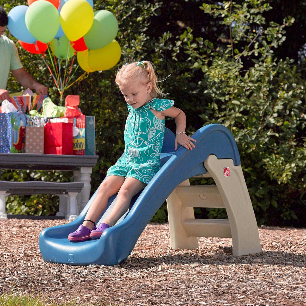 Play & Fold Junior Slide, Kids Indoor/Outdoor Play Slide, Backyard Playground Set, Easy Grip, Wide Ladder, Outside