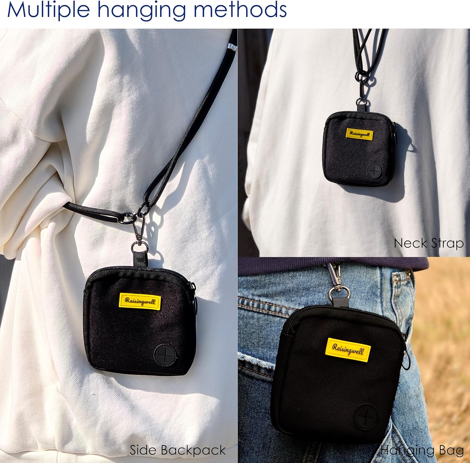 Dog Treat Pouch for Pet Walking and Training with Clicker Poop Bags Small Fanny Zipper Pack Holder for Puppy Snack