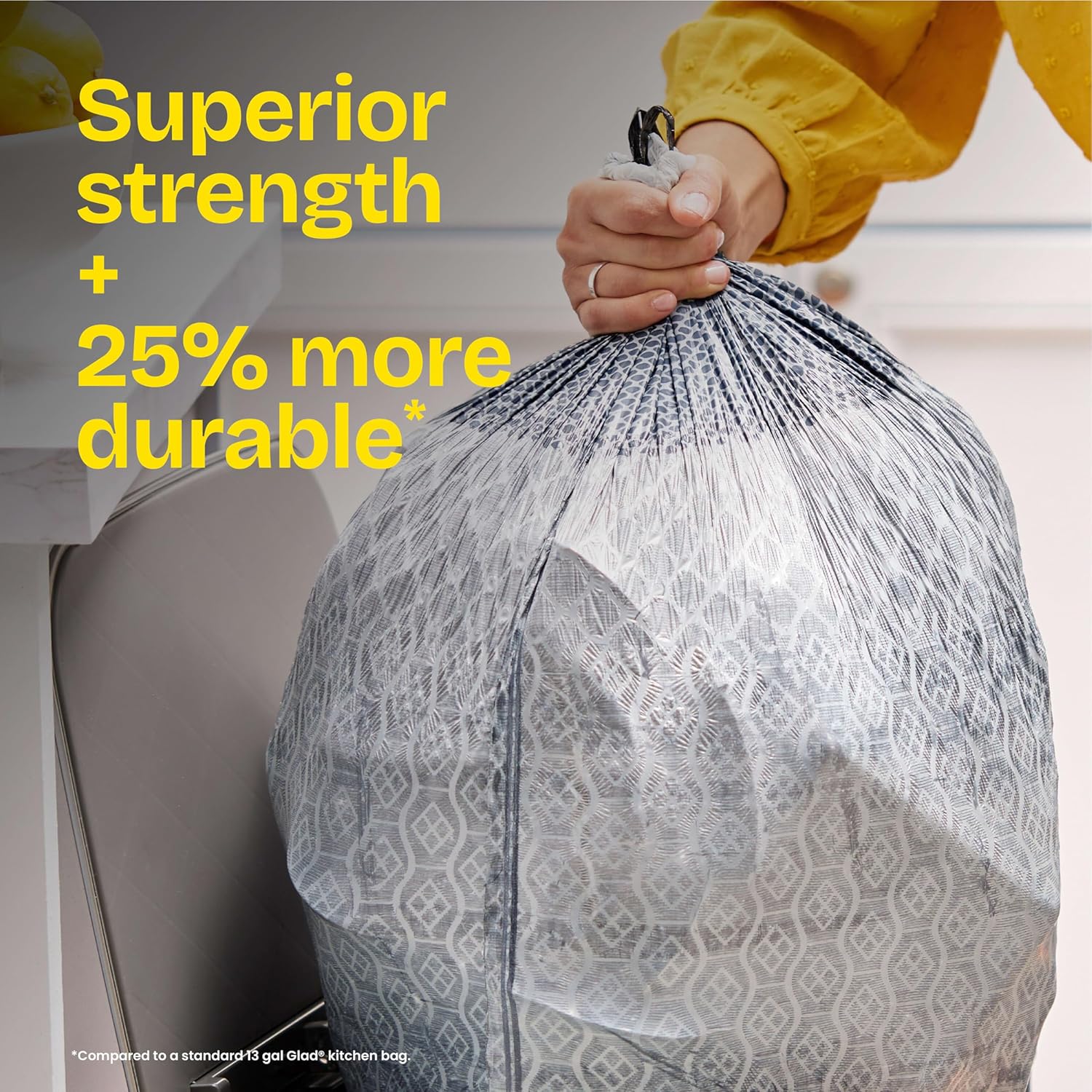 ForceFlex MaxStrength with Clorox Tall Kitchen Trash Bags, 13 Gal, 34 Ct (Package May Vary)