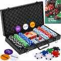 Poker Set with 300 Professional Weight Poker Chips for Texas Holdem – Poker Chip Set with Aluminum Carrying Case