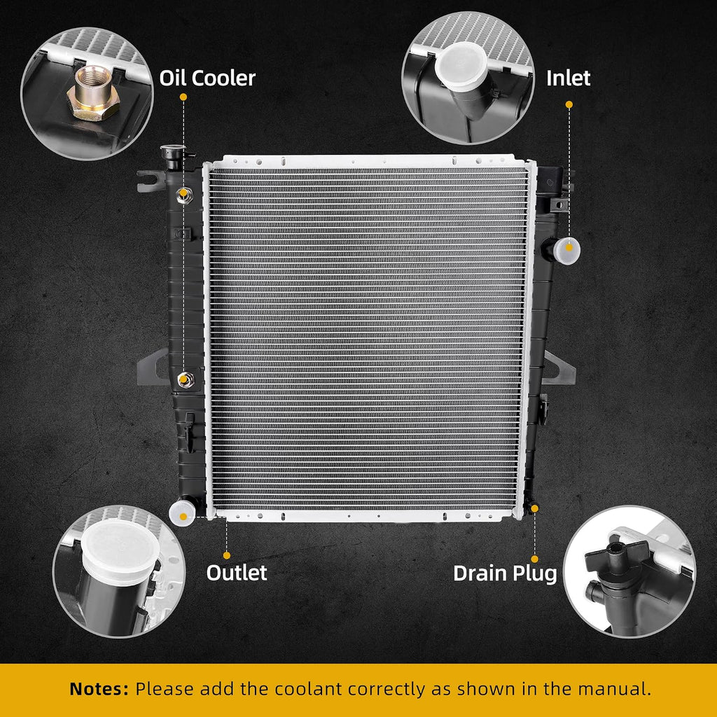DWVO Aluminum Radiator Compatible 98-05 Explorer 4.0L, 99-08 Ranger 3.0L