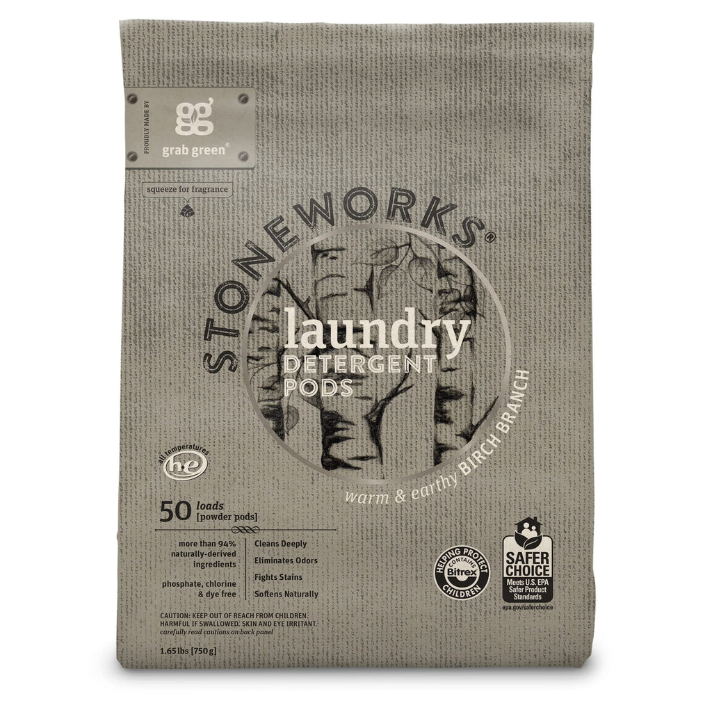 Stoneworks Laundry Detergent Pods, 50 Loads, Birch Branch