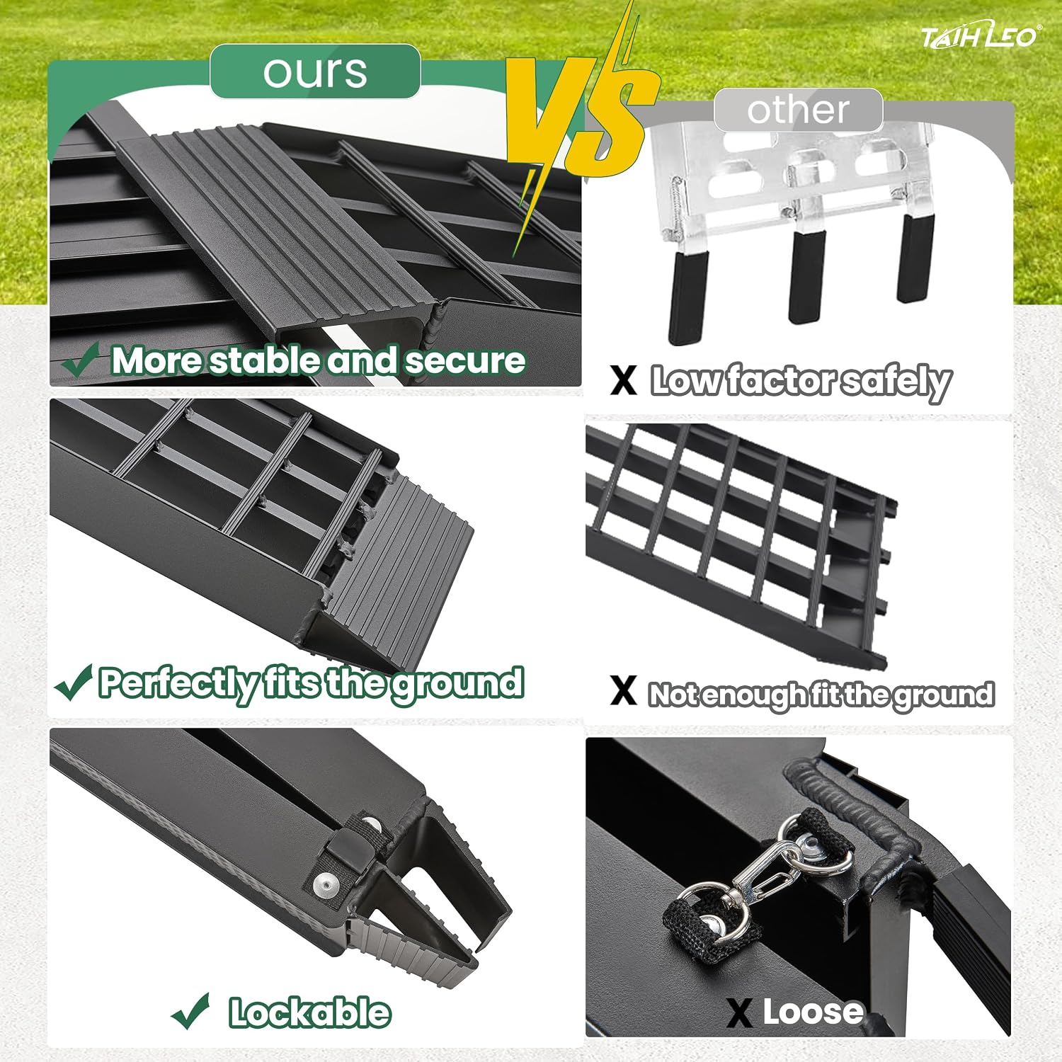 Truck Ramps 3000LBS Capacity - 2 Pcs 7.5ft Heavy Duty Loading Ramp, Folded Loading Ramps for Motorcycles, Dirt Bikes