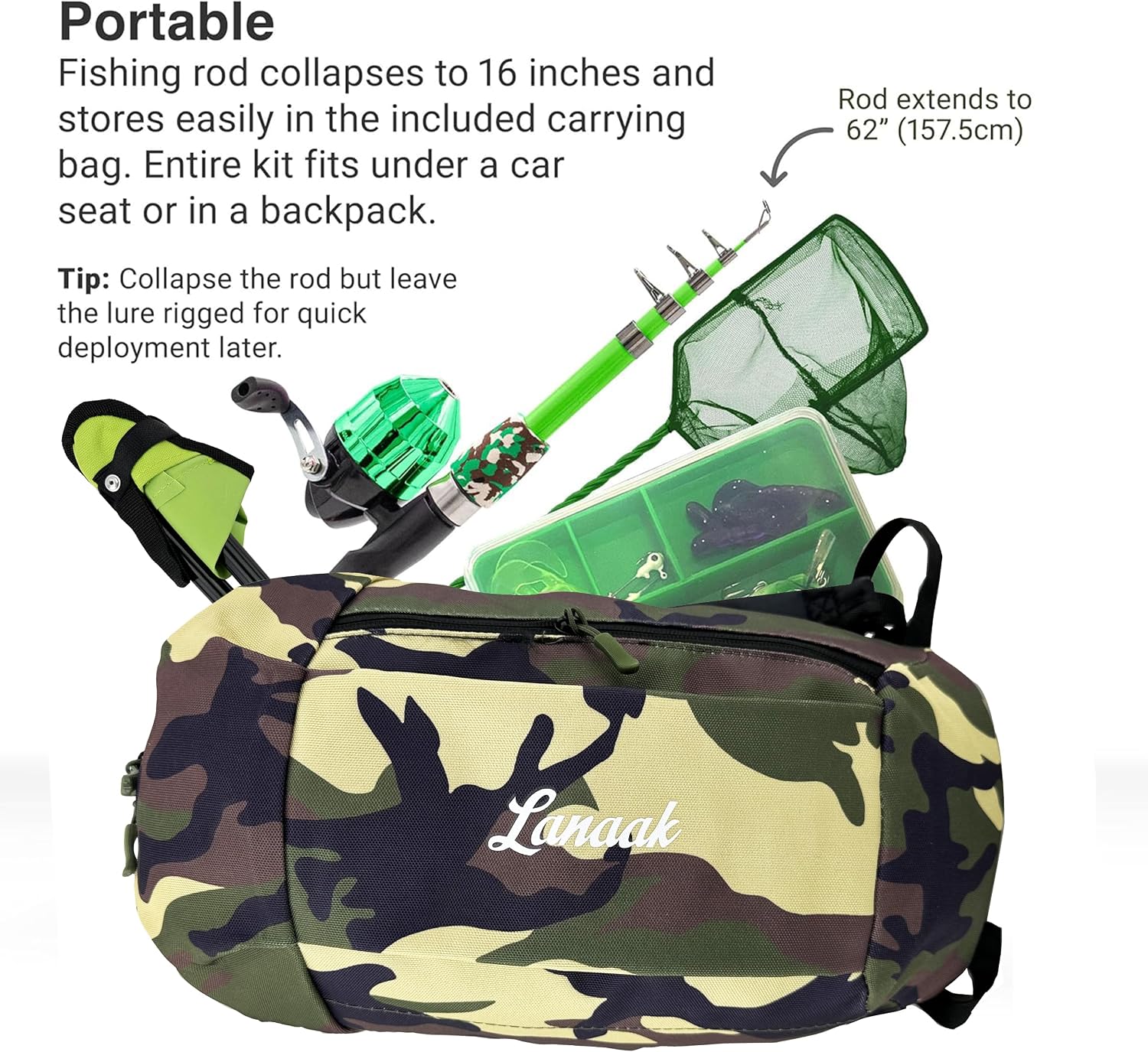 Kids - Toddler Fishing Pole & Tackle Box, Beginner Combo kit, for Ages 5-12