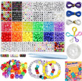 1300 Pcs DIY Childrens Crafts Beads Friendship Bracelet Kit, with Pony Beads Letter Beads and Bracelet Making Kit