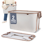 Collapsible Laundry Baskets, 60L 2 Pack LUXE, 55 lb, Cream