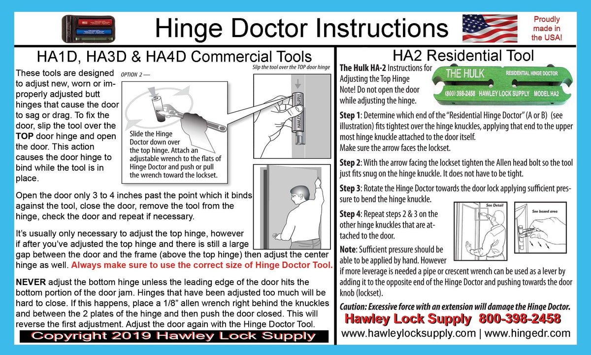 The Hinge Doctor HA4D for Institutional Hinges
