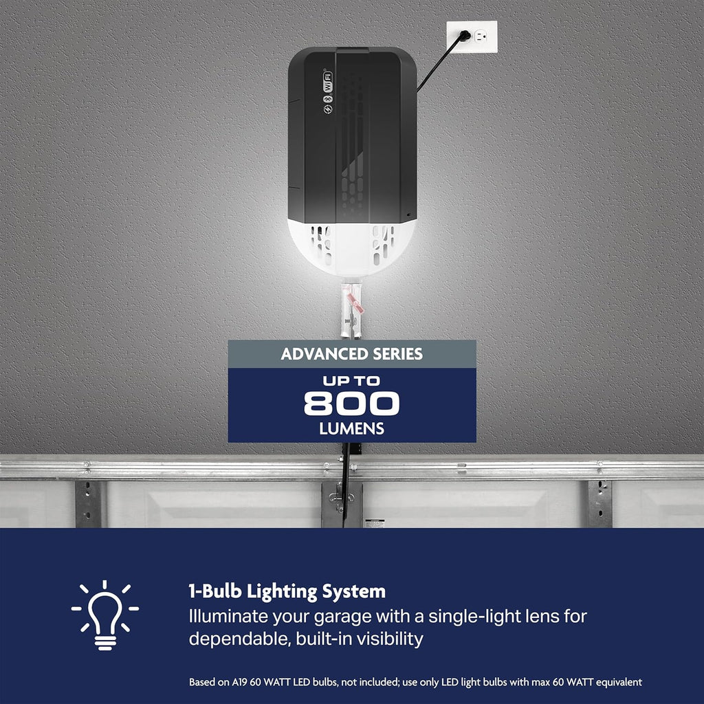 Belt Drive myQ Garage Door Opener, 1/2 HP w/Battery Backup