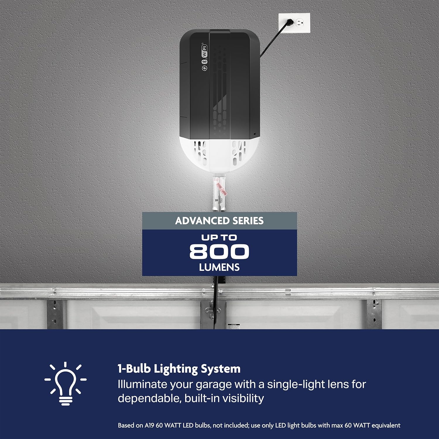 Belt Drive myQ Garage Door Opener, 1/2 HP w/Battery Backup