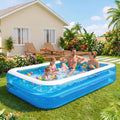 Full-Sized Inflatable Swimming Pool, Extra Large Blow Up Pool, Heavy Duty Above Ground Pool with Drain Valve