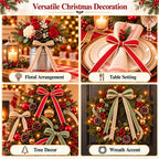 4 Rolls 10 Yards Christmas Jute Burlap Ribbon for DIY Crafts Decor