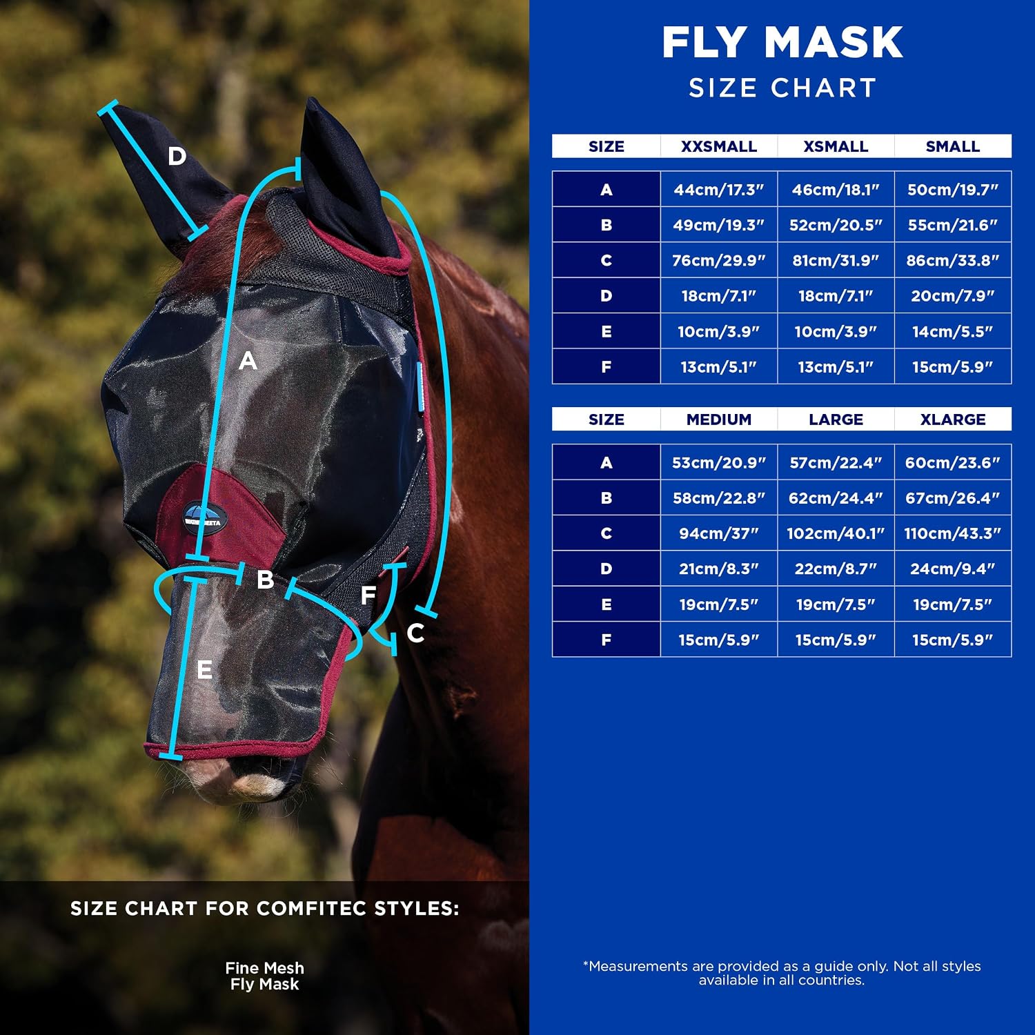 ComFiTec Fine Mesh Fly Mask with Ears, Grey, Medium