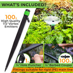 1/4" Drip Irrigation Emitters Vortex Sprinkler Parts, 100 pcs