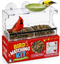 Window Bird Feeder Kit for Kids & Families – Includes 1 lb USA Made Bird Food, 24-Page Educational Bird Guide