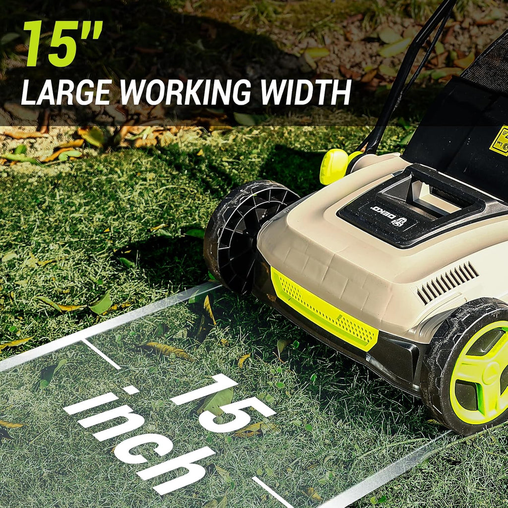 Electric Lawn Dethatcher Scarifier 15 Amp: DEKOPRO 15-inch Lawn Dethatcher and Aerator with 5-Position Depth