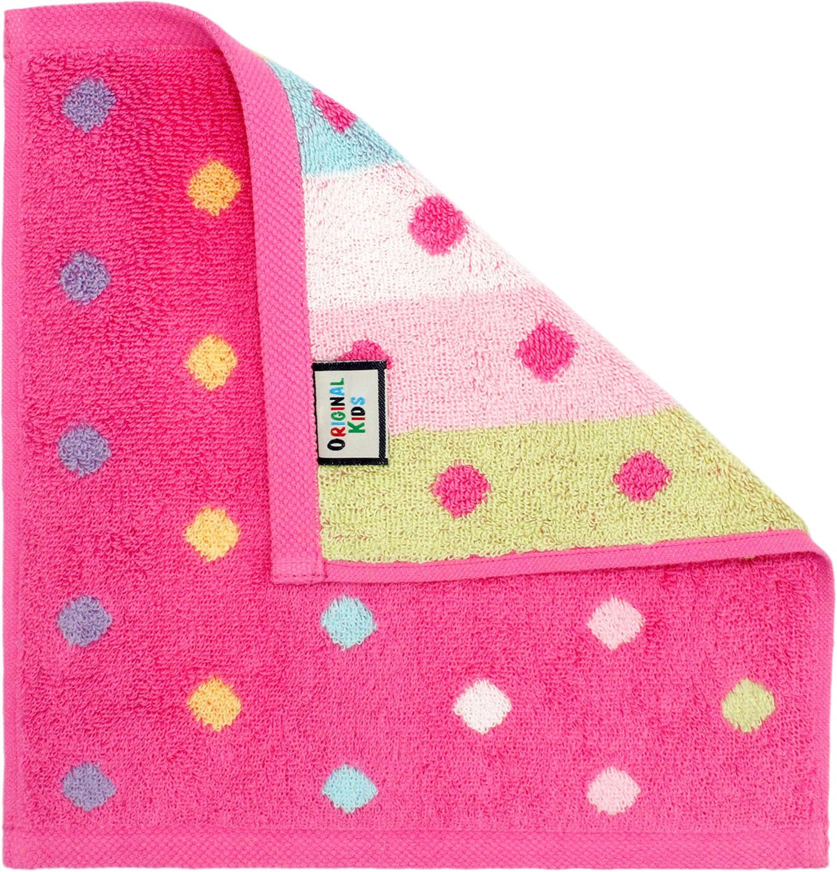 Wash Cloth - 100% Cotton Set of 12 Pink Multicolor Washcloths | Bath Time Sugar and Spice Super Soft Colorful