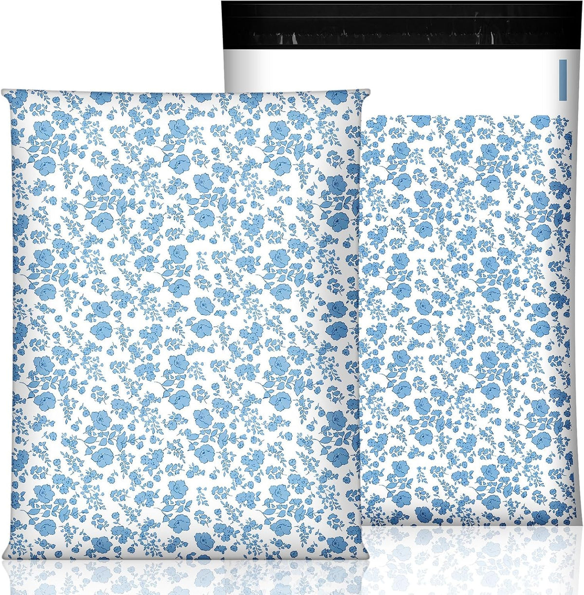 200 Pack Coquette Mailers Bags 10x13 in Floral Poly Mailers, Blue
