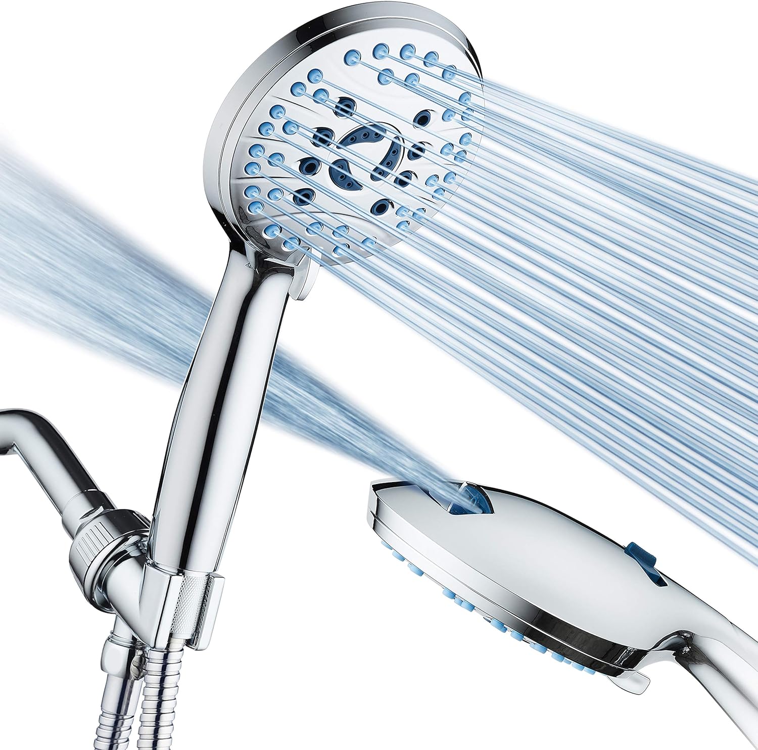 AquaCare 8-mode High Pressure Handheld Shower Head with 2-mode Power Wash | Stay Clean Nozzles, Dual Power Wash for