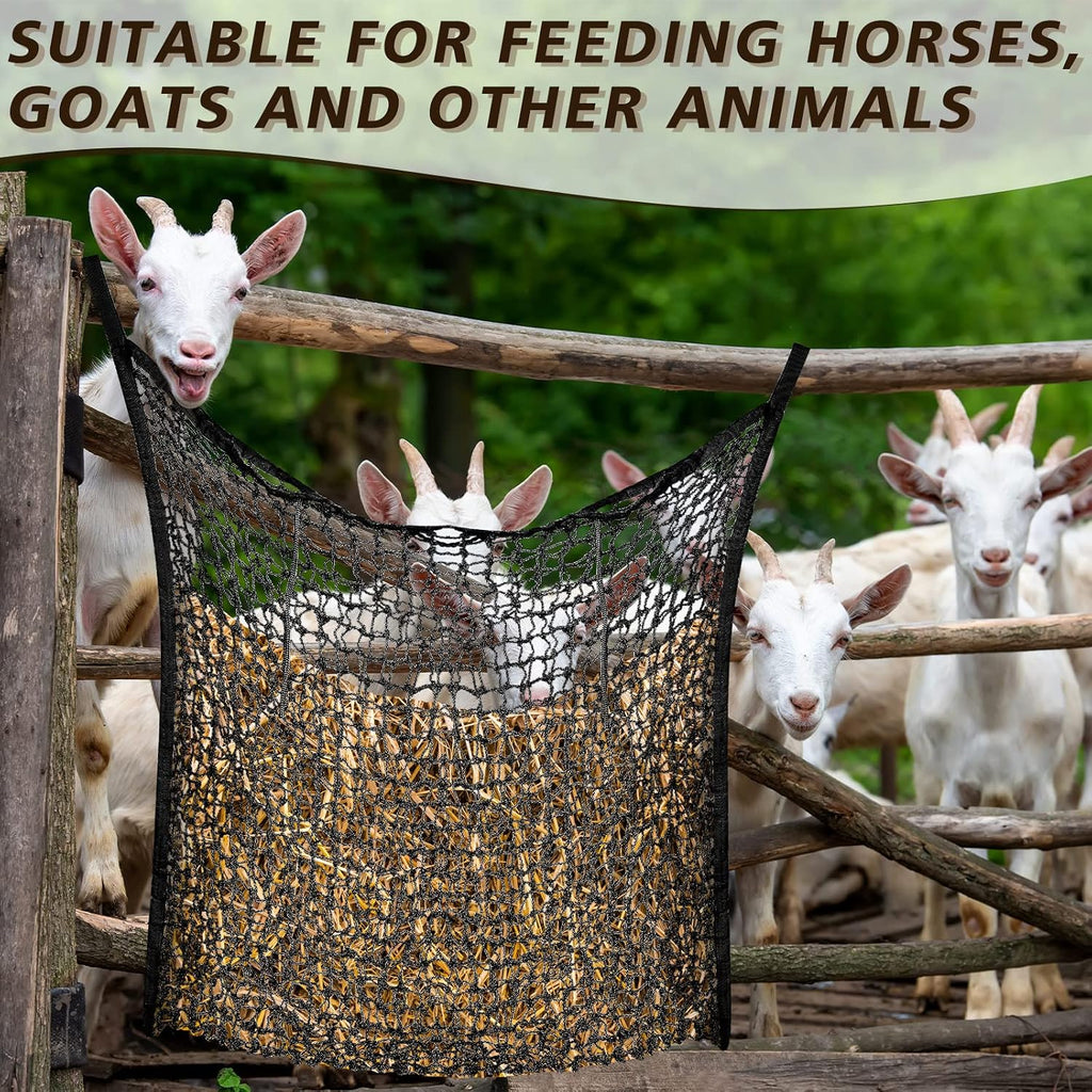 2 Pcs Slow Feed Hay Net for Horses, 35 x 31 Inch Hay Bag, Black
