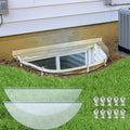 2 Pcs 39"L x 16"W Outside Window Well Covers with Mounting Clip