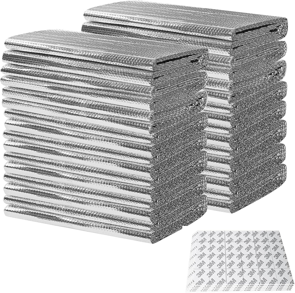 2-Car Garage Door Insulation Kit 16Pcs 24"×48" Reflective Aluminum Foil Double Bubble Panels 6mm Thick Radiant