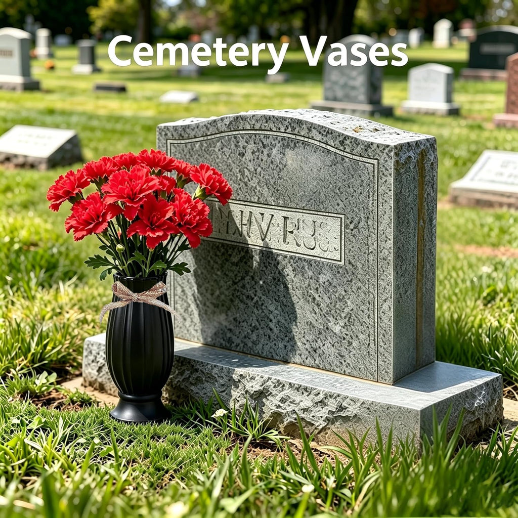 Grave Vases for Cemetery with Metal Spikes and Drainage Holes,Cemetery Vases for Headstones Memorial Gifts Loss of