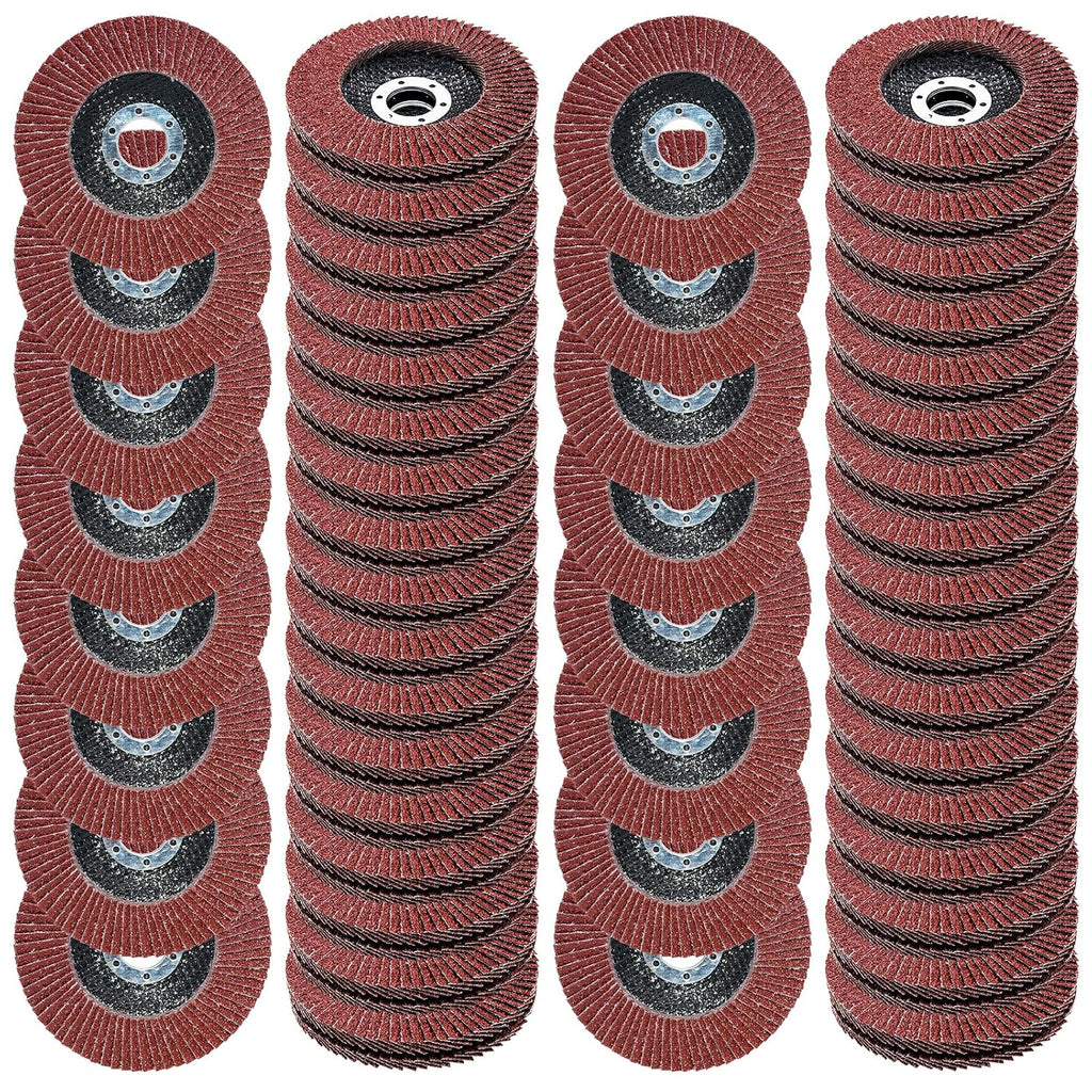 80 Pack 4-1/2 Inch Flap Discs for Angle Grinder, 40 60 80 120 Grit