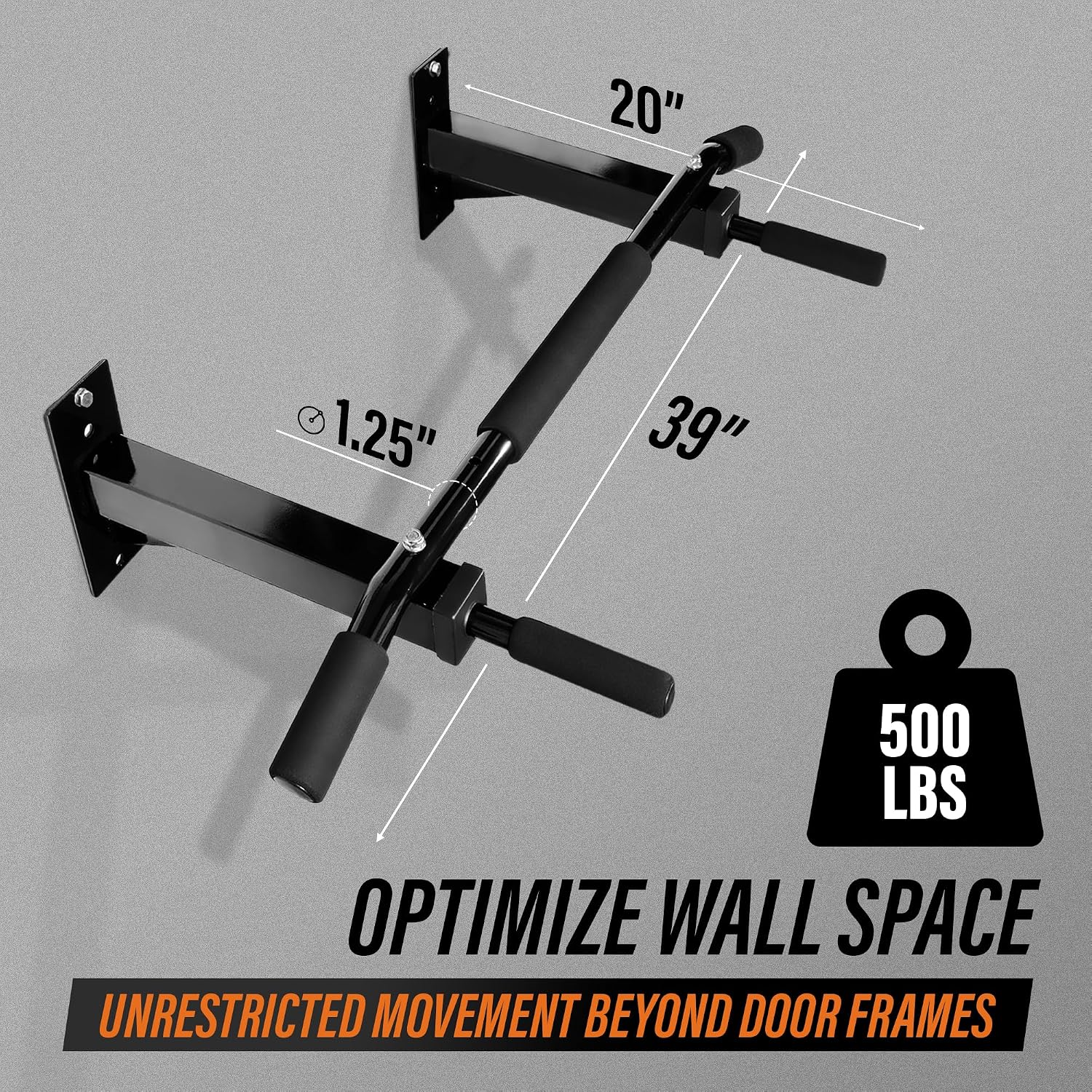 Pull Up Bar Wall Mounted - Multifunctional Wall Mounted Pull Up Bar for Home Gym Workout Strength Training Equipment