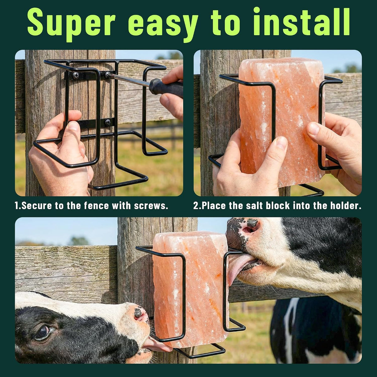 2 Pcs Salt Block Holder for Deer Blocks,Rust Resistant Mineral Block Holder,Salt Lick Block Holder for Horses Deer