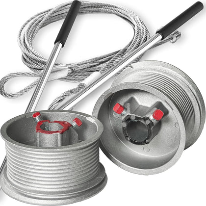 3-Pieces Bundle - Standard Lift Drums / 11.5ft Long Cables/Non-Slip Torsion Spring Winding Bar