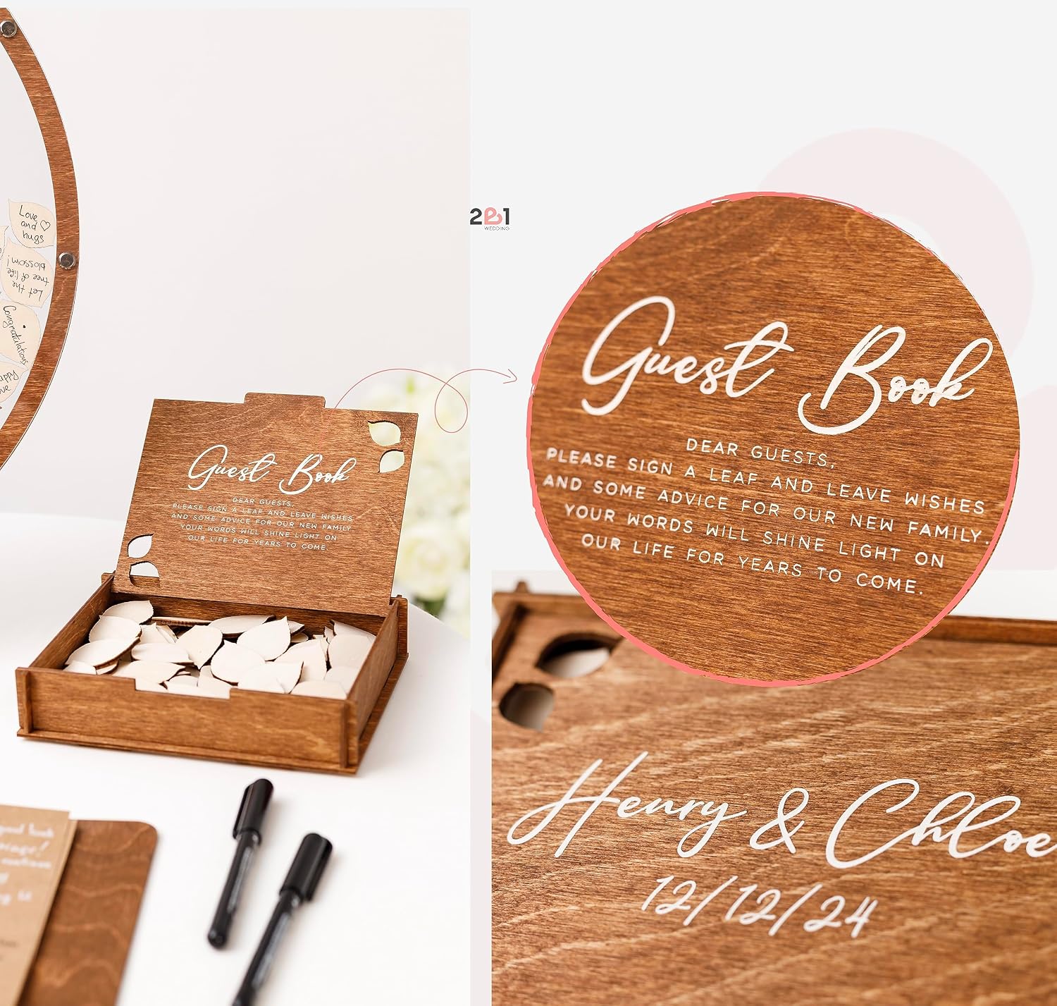 Personalized Wedding Guest Book Alternative - Wedding Decorations for Ceremony Outside Inside - Bridal Shower Guest