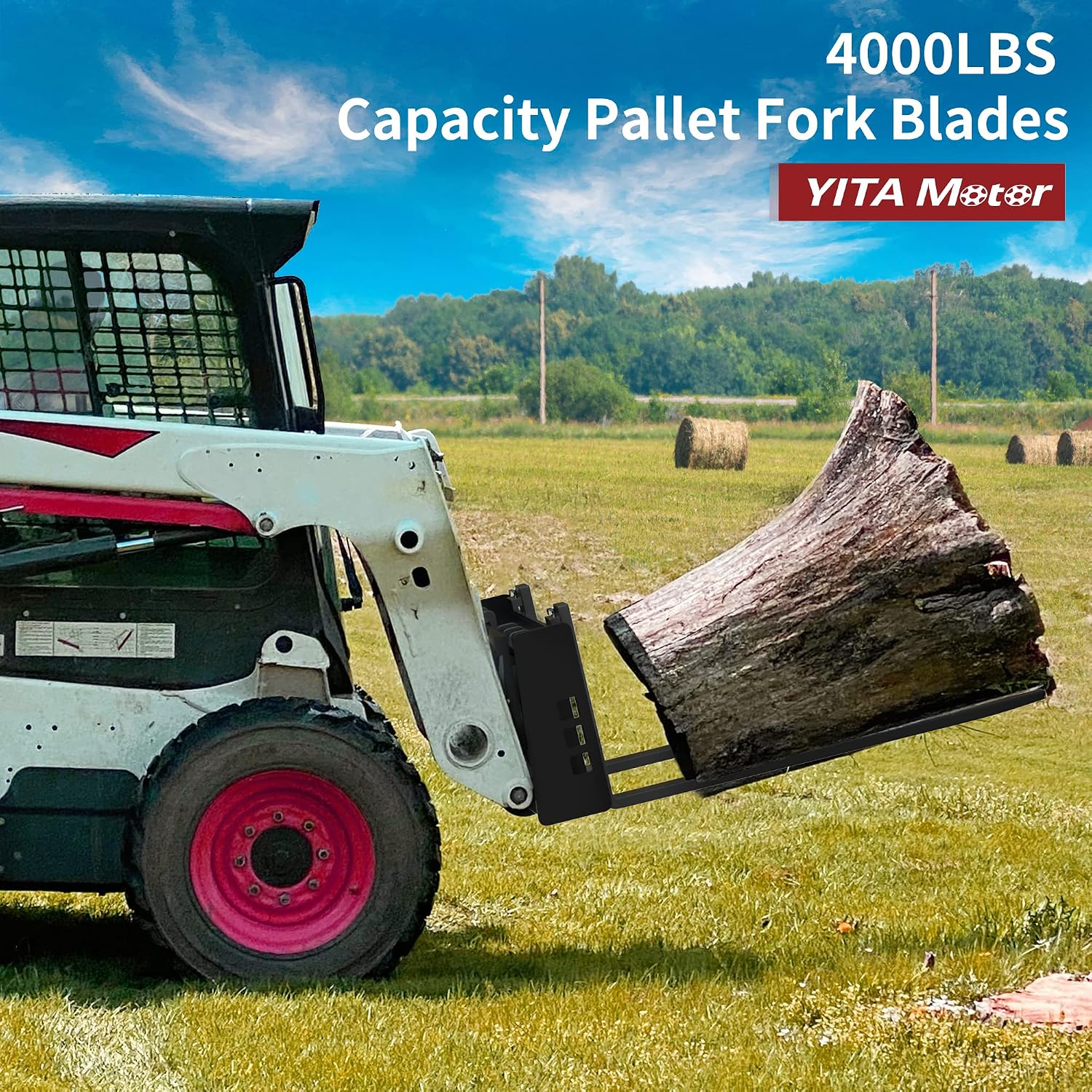 48" Pallet Fork Blades, 4000lbs Capacity Forklift Blades for Tractors Loaders Skid Steer Attachment, 2 Packs | 2-Pack