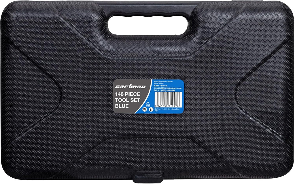148Piece Tool Set General Household Hand Tool Kit with Plastic Toolbox Storage Case Blue
