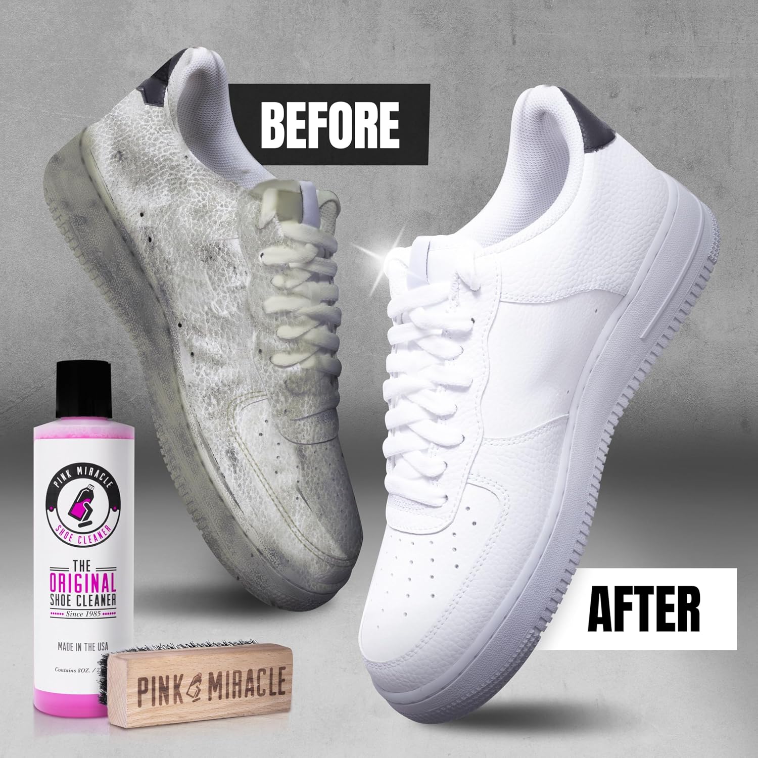 Shoe Cleaner Kit with Bottle and Brush For Fabric Cleaner For Leather, Whites, Suede and Nubuck Sneakers