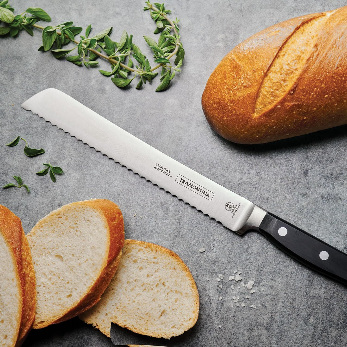 Pro Series Forged 8-Inch Serrated Bread Knife, Stain-free High-Carbon Steel Kitchen Knives for Cooking